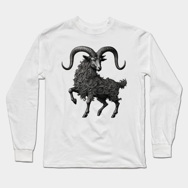 Mystic Reverie of Black Phillip Long Sleeve T-Shirt by AlexBRD